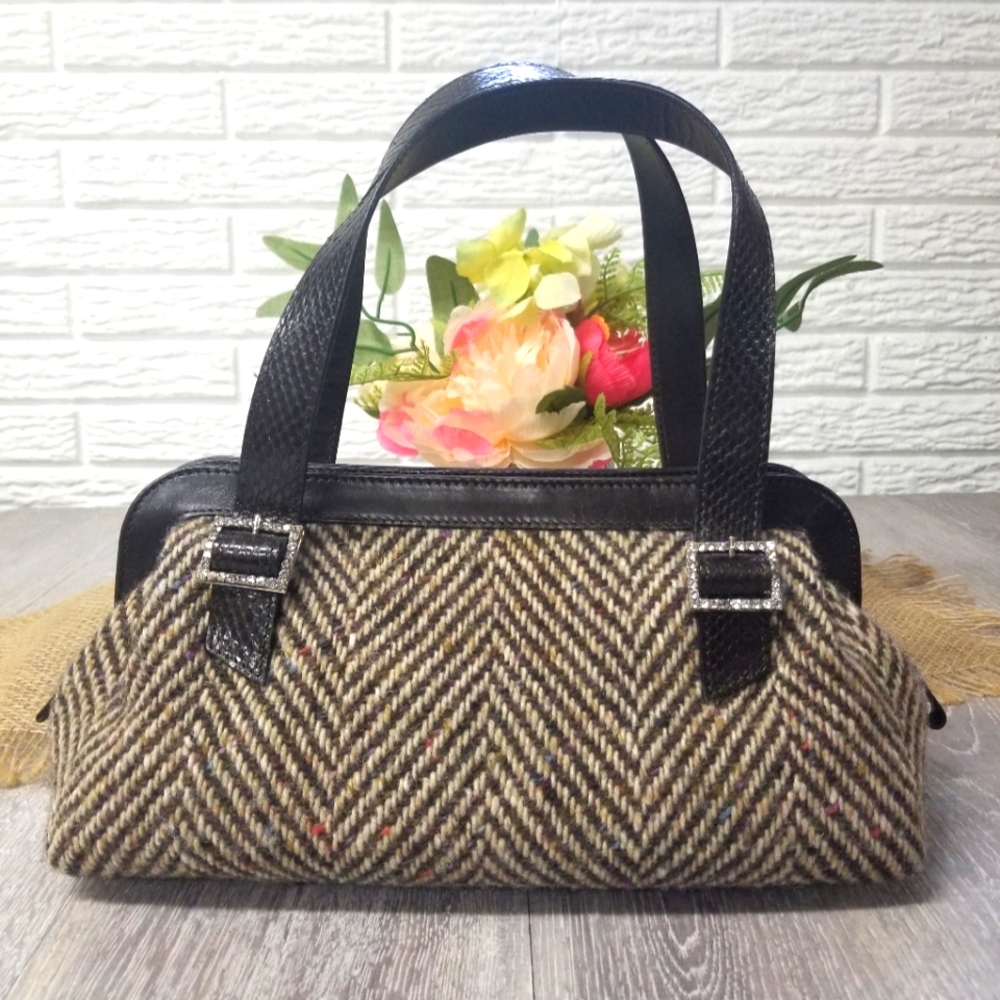 🎉HP🎉Kate Spade wool satchel w/ rhinestones